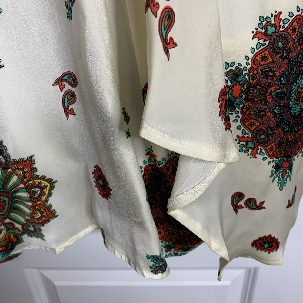 Pretty Little Thing White Printed Silky Long Sleeve Wrap Dress Women’s Sz 4 NWT - Picture 5 of 12